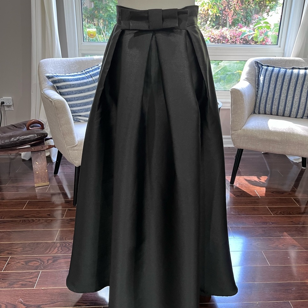 Elegant A-line Black Maxi Skirt